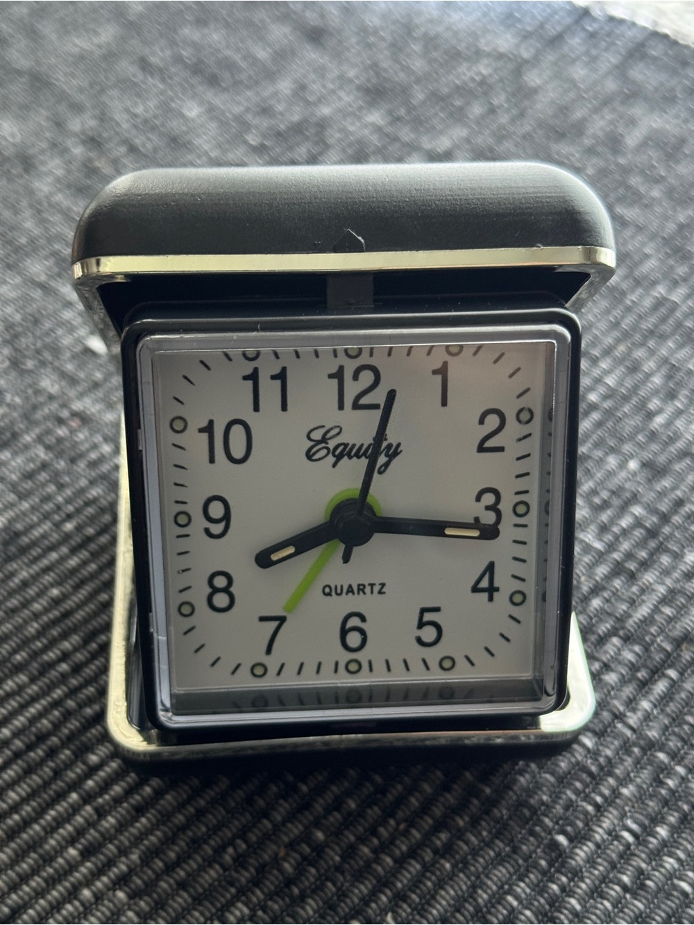 Equity Quartz Travel Alarm Clock Folding Compact Analog Clock